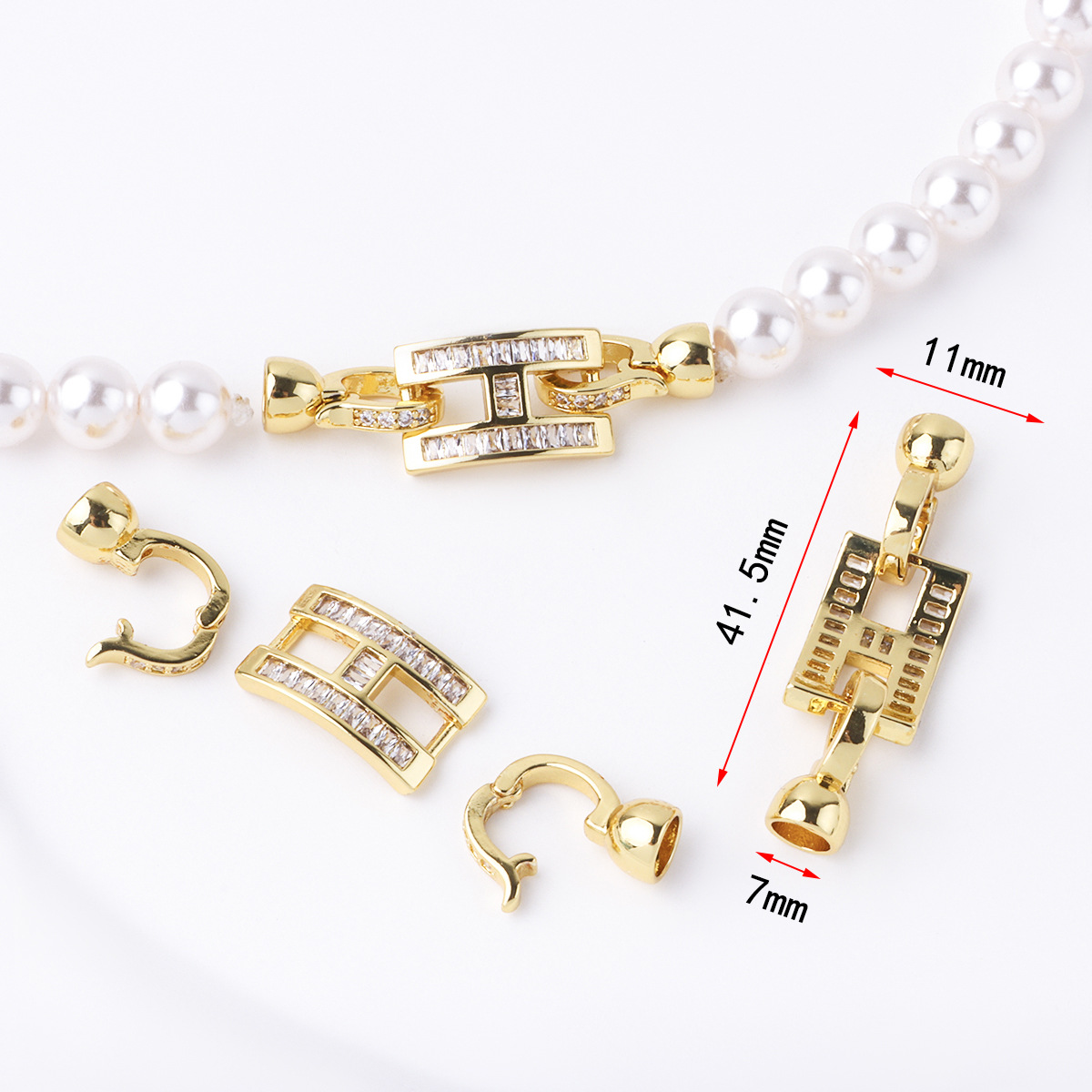 2:Gold large h connecting buckle set