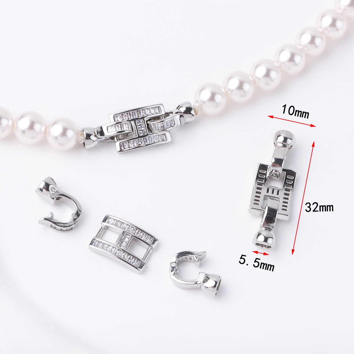 3:Platinum small h connecting buckle set