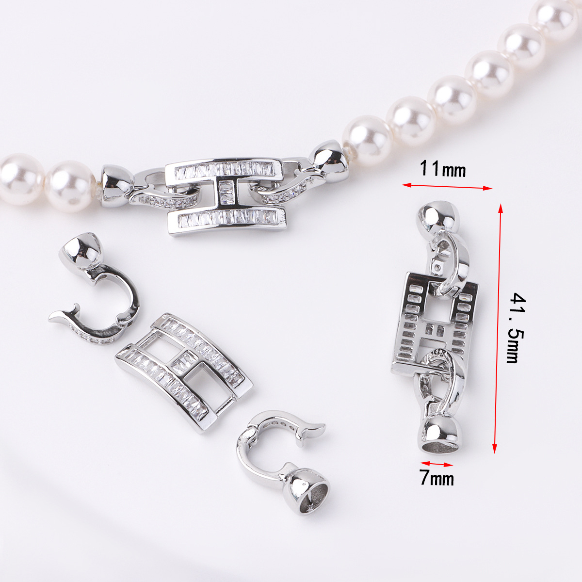 4:Platinum large h connecting buckle set