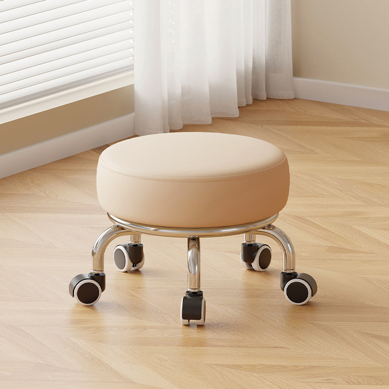 Noise reduction rubber-coated wheels: short style light coffee