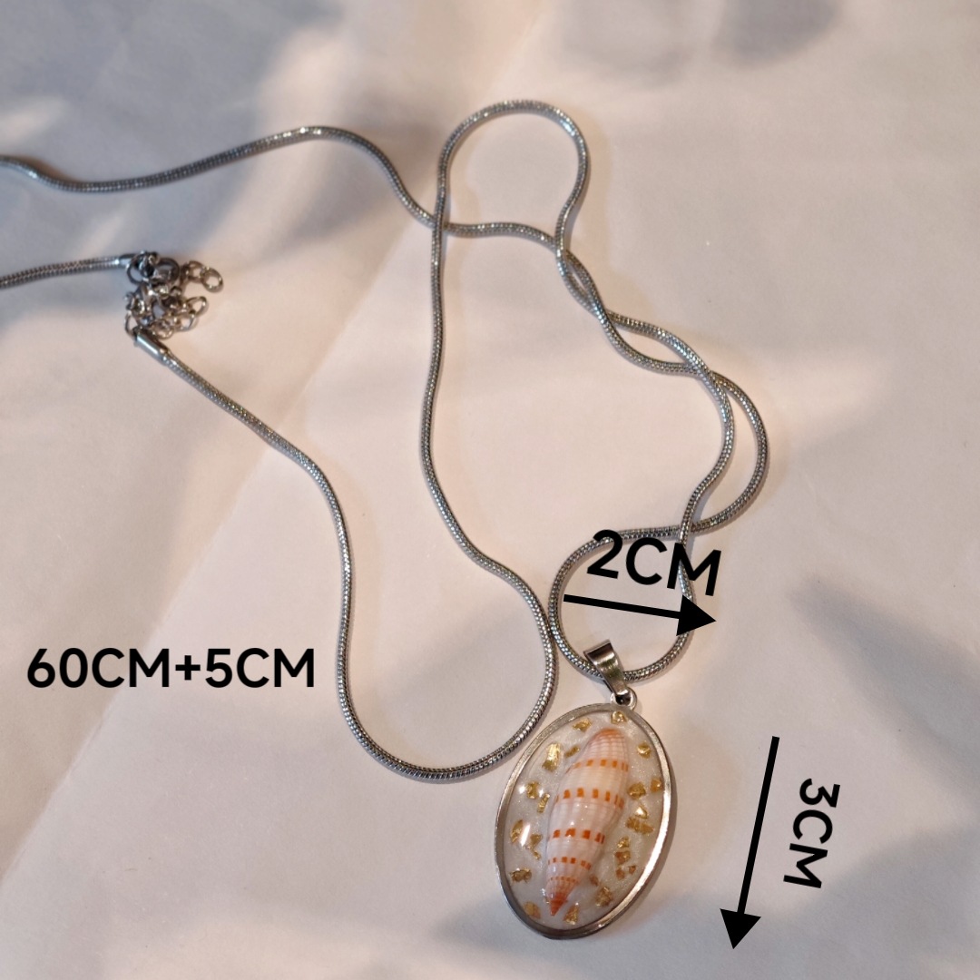 1:Oval pendant chain length 60cm 5cm