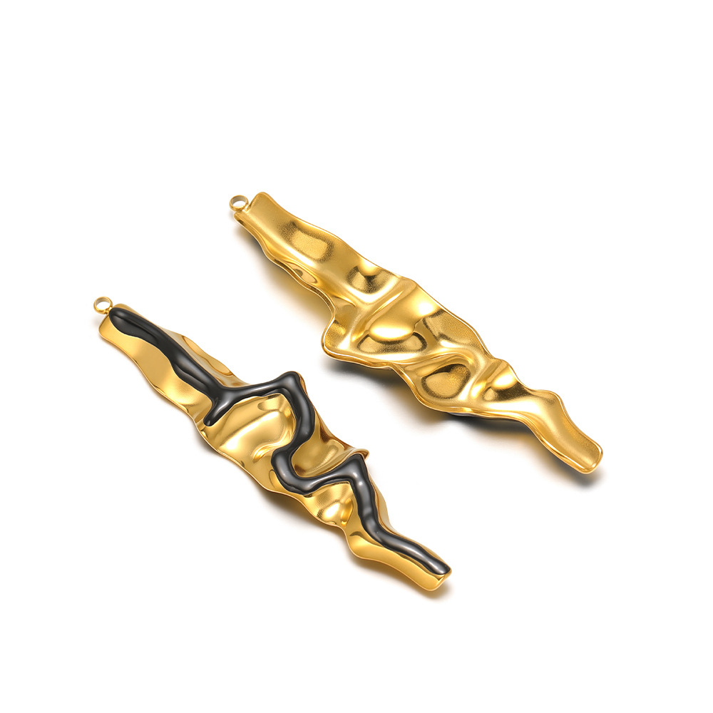 1:73*18mm golden s-shaped strip with oil dripping on one side, 1.8mm single hole inside, black