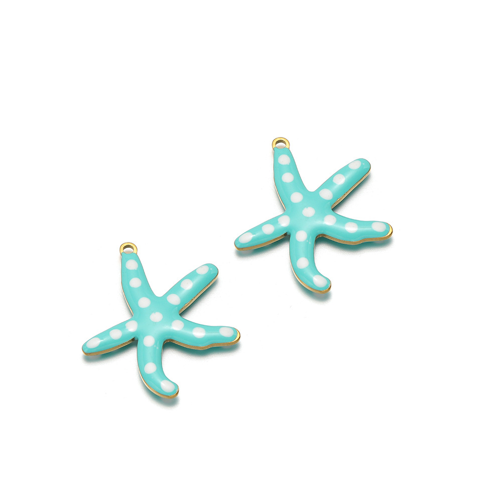 28*25mm golden starfish double-sided round drip oi