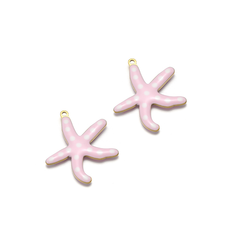 28*25mm golden starfish double-sided round drip oi