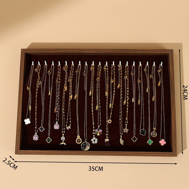 5:Necklace plate (black walnut grain with red interior)