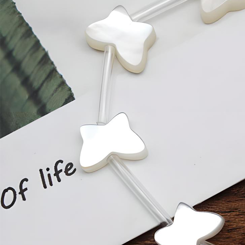 1:6*9mm white shell straight hole butterfly