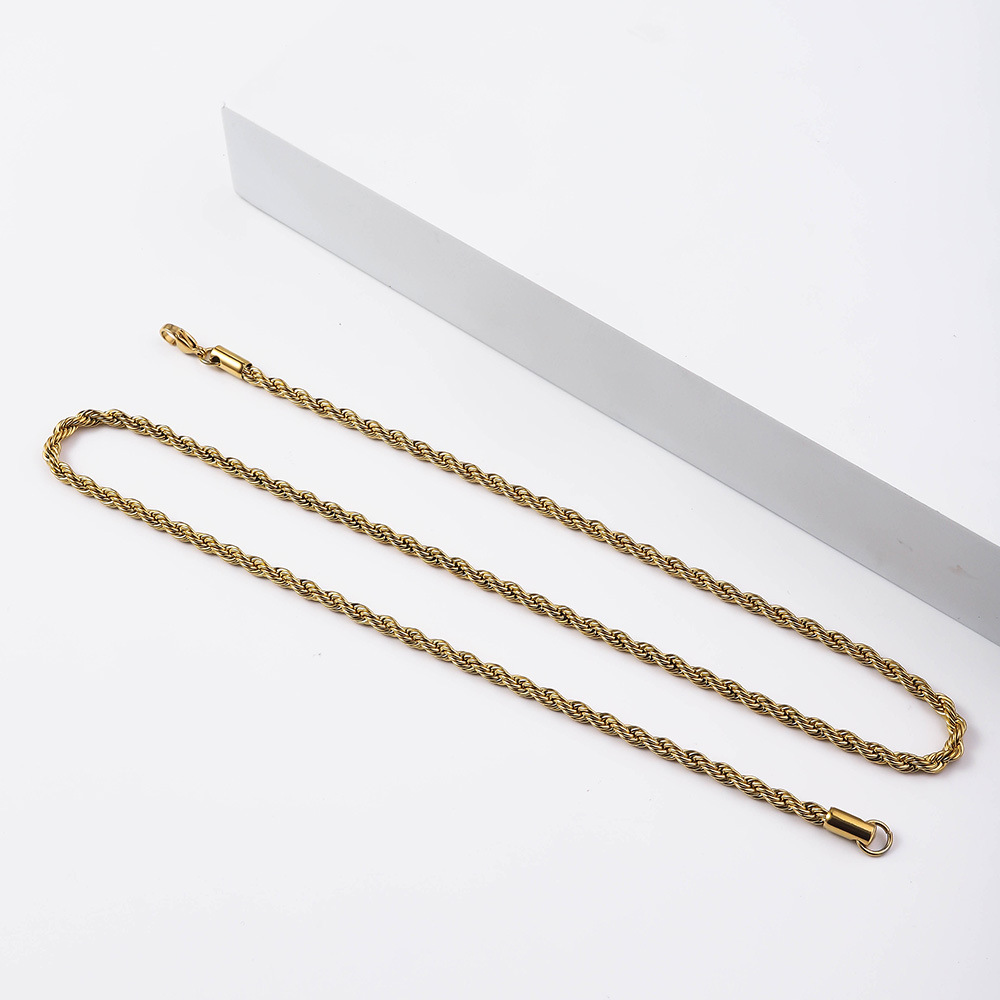 Gold twist chain [3mm wide] Length 45cm