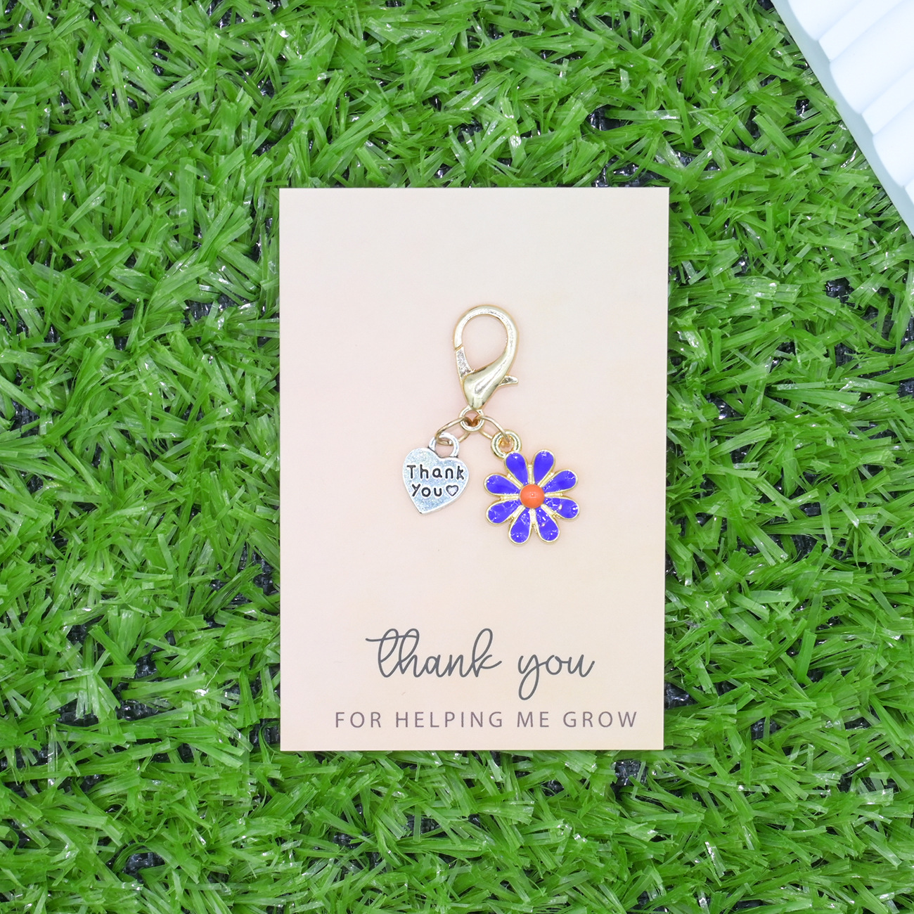 4:Purple flowers thankyou+ cardboard individually packaged