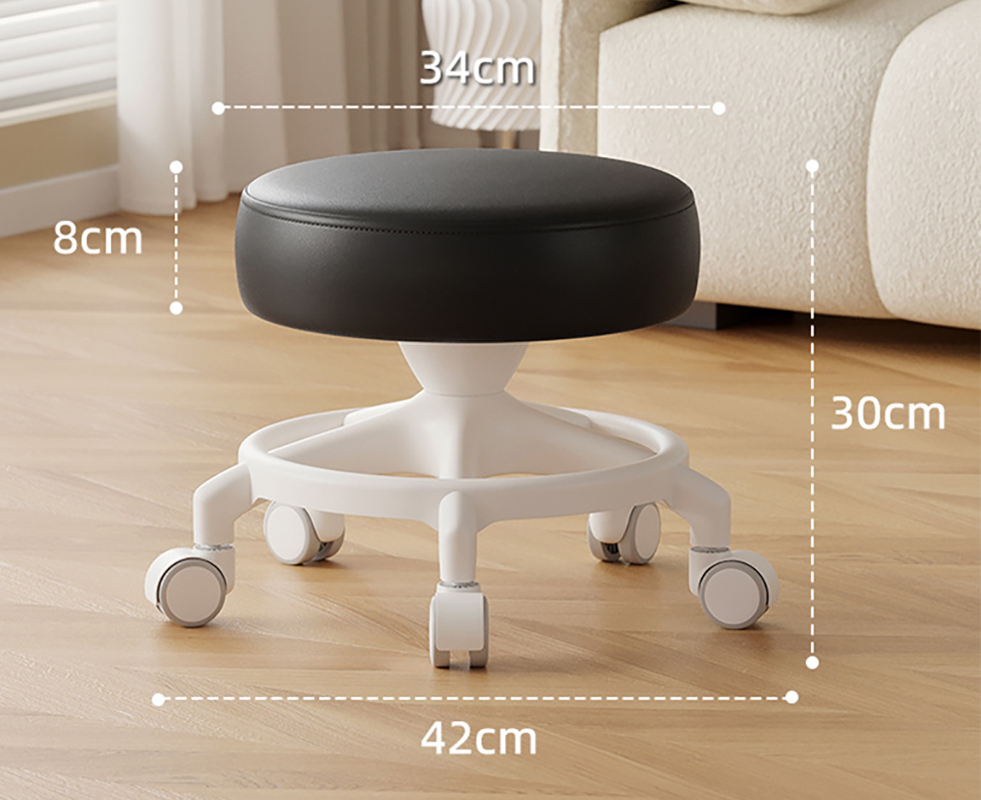 Anti-rollover reinforced five-claw: black [with] noise-reducing rubber-coated wheels