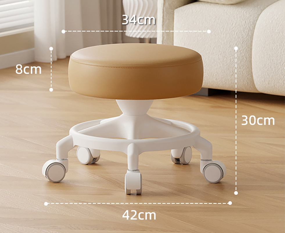 Anti-rollover reinforced five claws: caramel [with] noise-reducing rubber-coated wheels