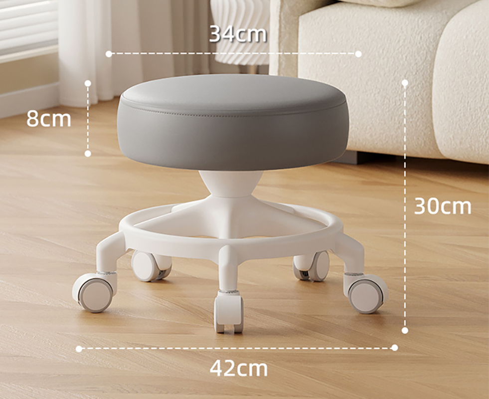 Anti-rollover reinforced five claws: dark gray [with] noise-reducing rubber-coated wheels