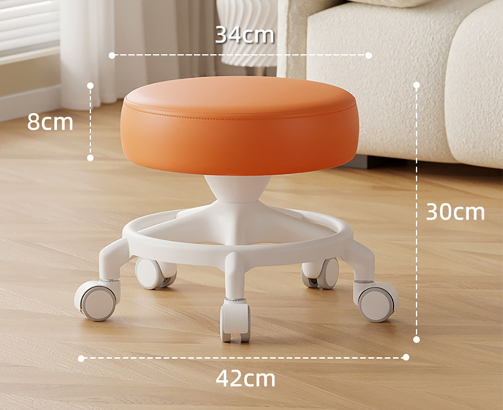 Anti-rollover reinforced five claws: orange [with] noise-reducing rubber-coated wheels