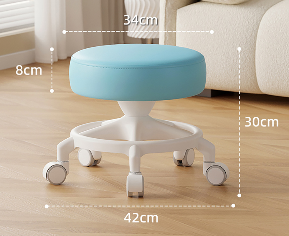 Anti-rollover reinforced five claws: blue [with] noise-reducing rubber-coated wheels