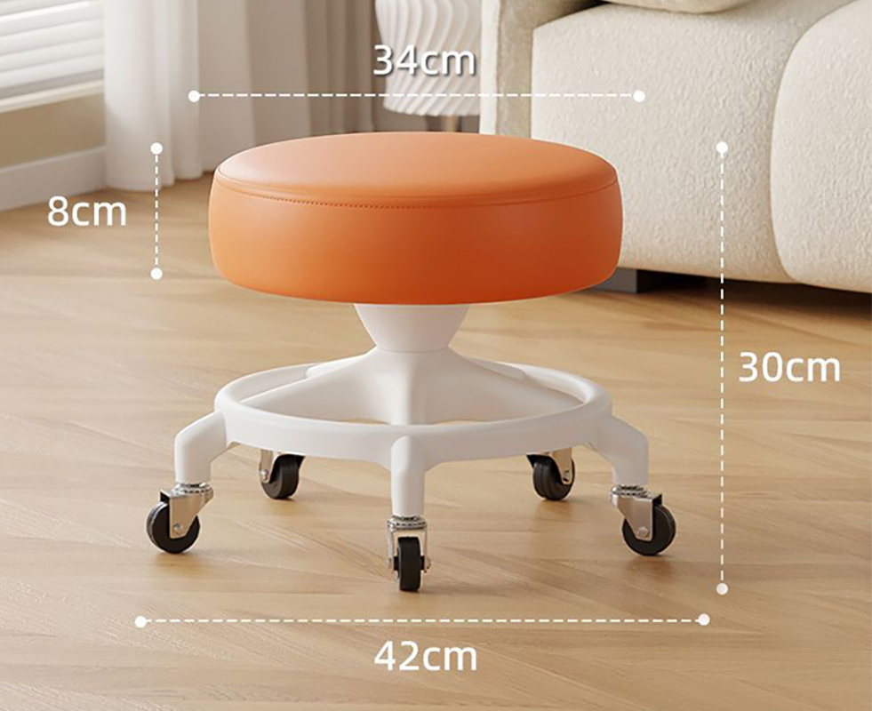 Anti-rollover reinforced five claws: orange [with] wrought iron bearing wheel