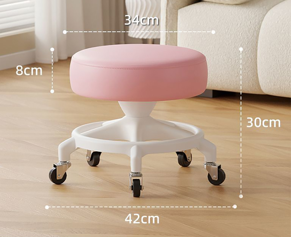 Anti-rollover reinforced five-claw: pink [with] wrought iron bearing wheel