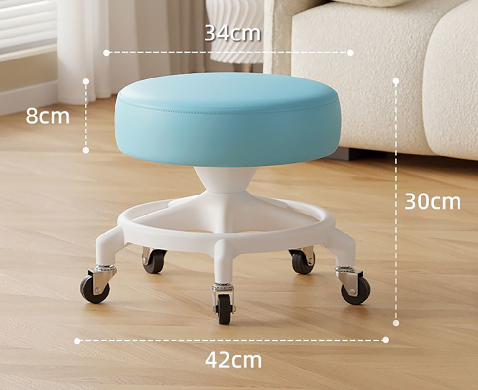 Anti-rollover reinforced five claws: blue [with] wrought iron bearing wheel