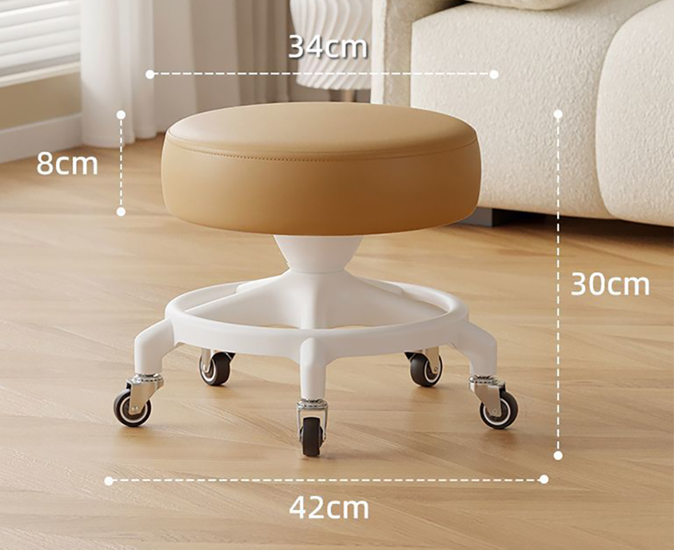 Anti-rollover reinforced five claws: caramel [with] silent rubber wheels