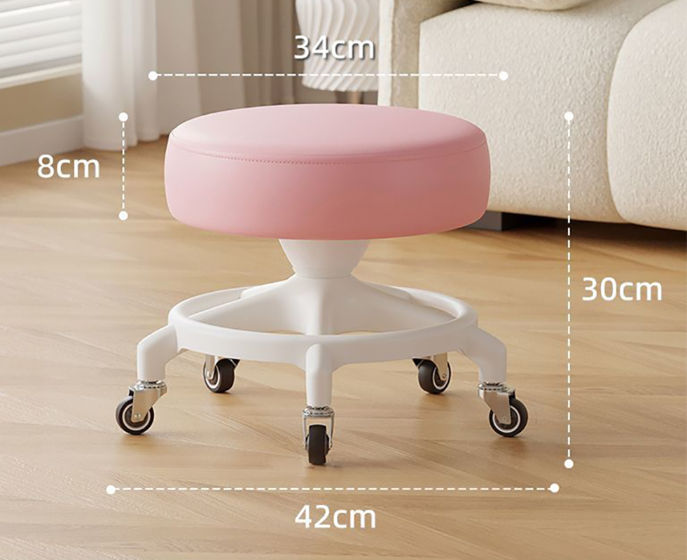 Anti-rollover reinforced five claws: pink [with] silent rubber wheels