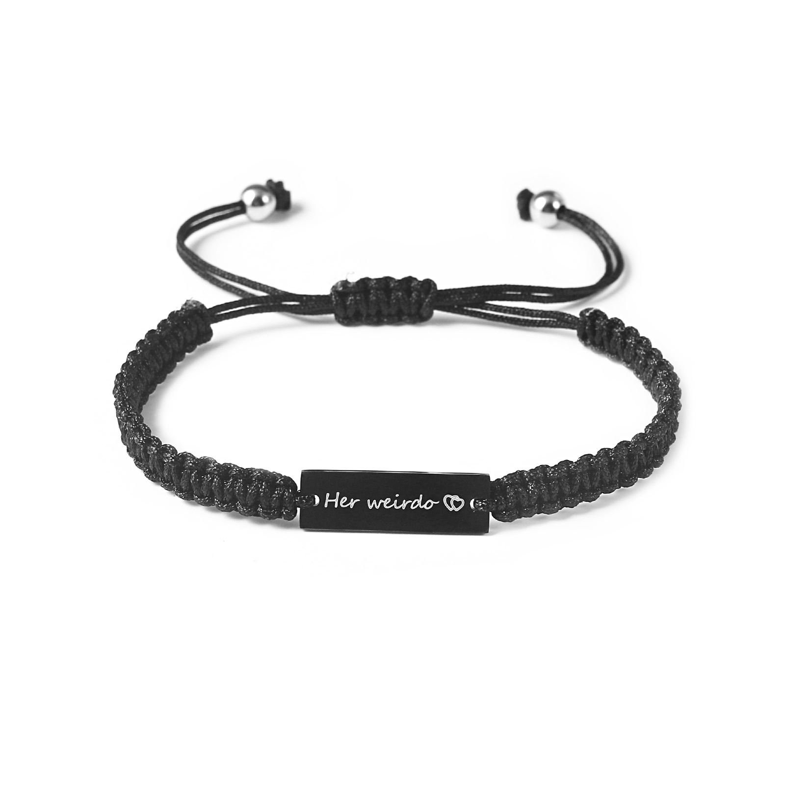 1:'Her weirda' black woven men's hand rope