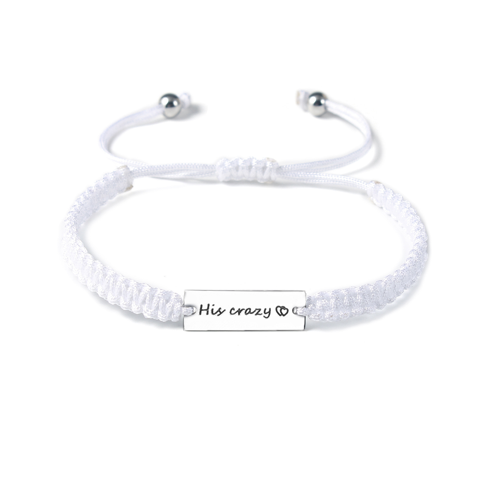 2:'His crazy' white woven women's hand rope