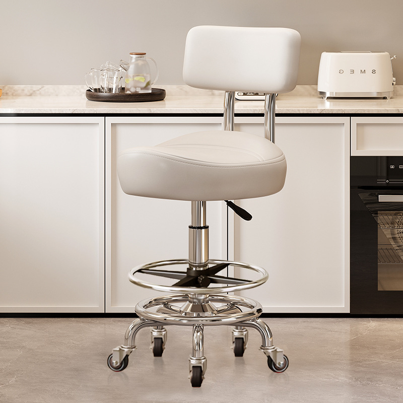 Model with footrest and backrest: white [with] silent rubber wheels