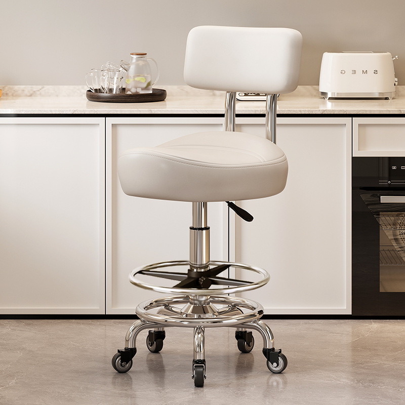 Model with footrest and backrest: white [with] gold diamond bearing wheel