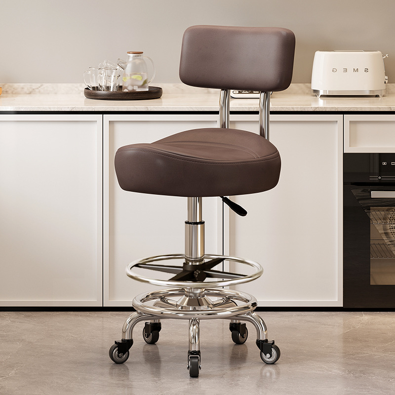 Model with footrest and backrest: dark coffee [with] gold diamond bearing wheel