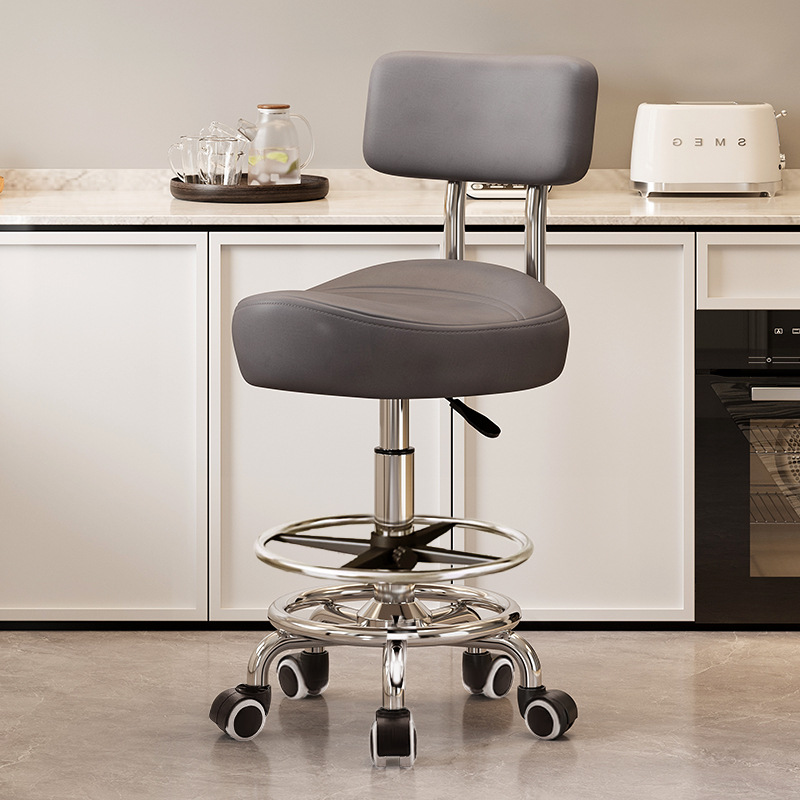 Model with footrest and backrest: gray [with] noise-reducing rubber-coated wheels