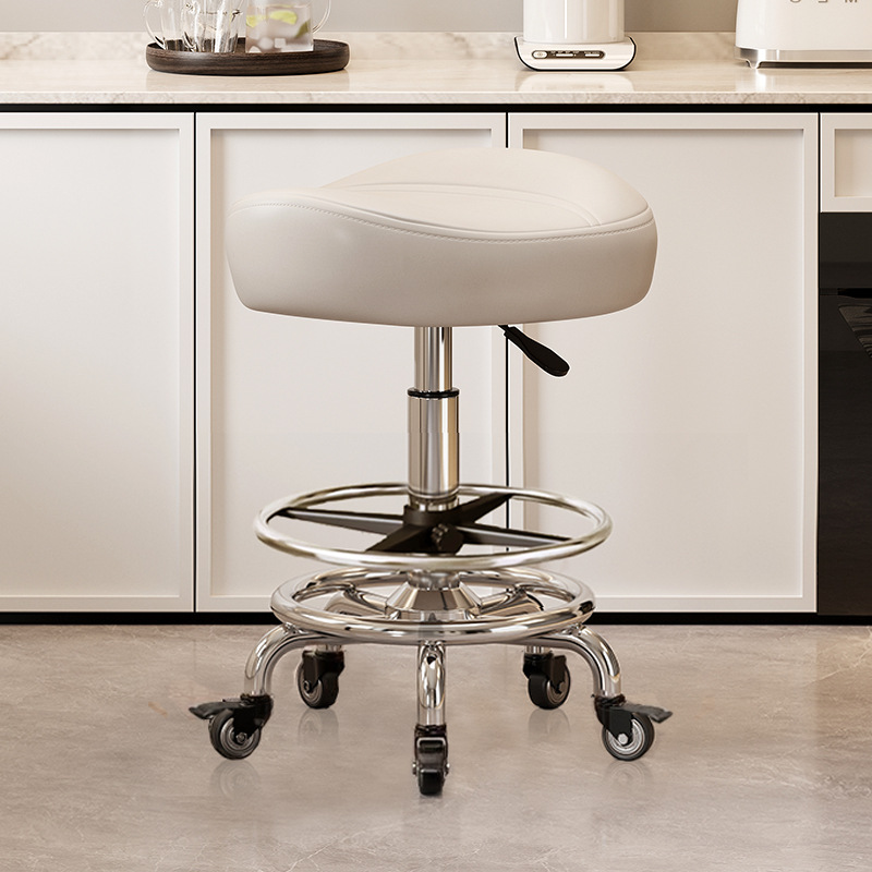 With pedals and no backrest: white [with] gold diamond brake wheels