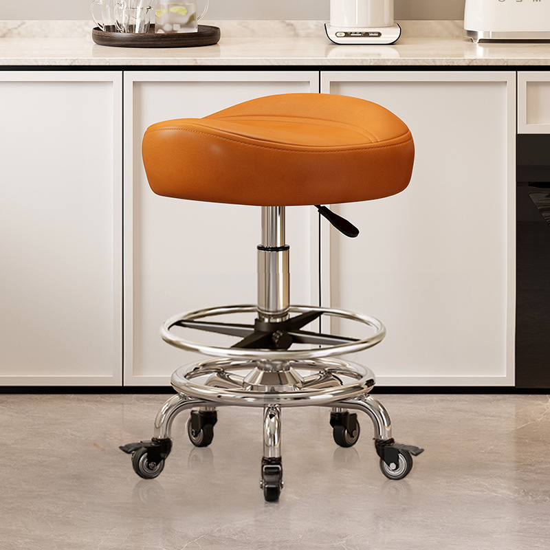 With pedals and no backrest: orange [with] gold diamond brake wheels