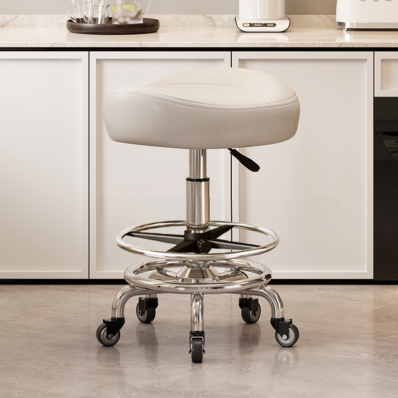 With pedals and no backrest: white [with] gold diamond bearing wheels