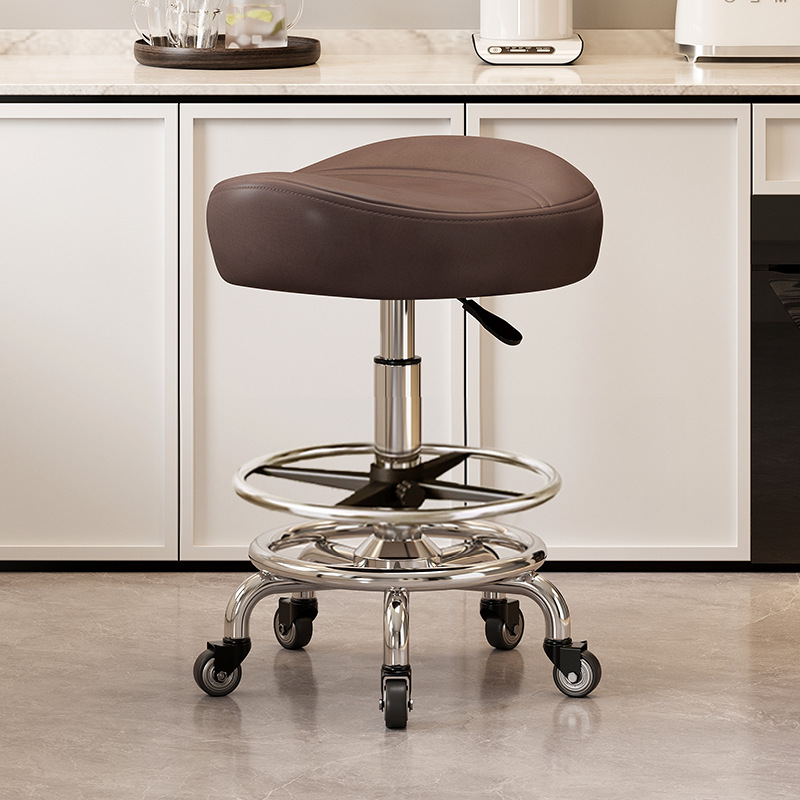 With pedals and no backrest: dark coffee [with] gold diamond bearing wheel