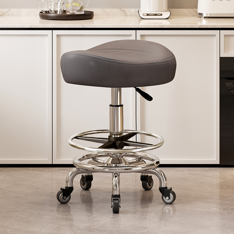 With pedals and no backrest: gray [with] gold diamond bearing wheels