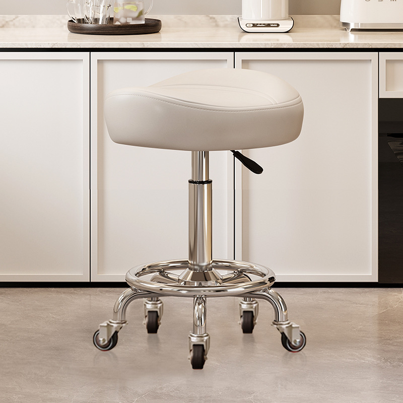 No pedals, no backrest: white [with] silent rubber wheels