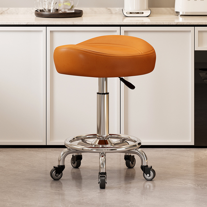 No pedals and no backrest: orange [with] gold diamond bearing wheel