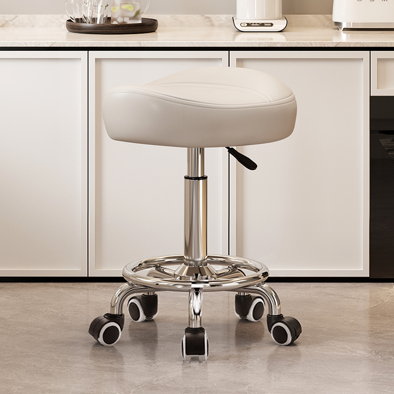 No pedals, no backrest: white [with] noise-reducing rubber wheels