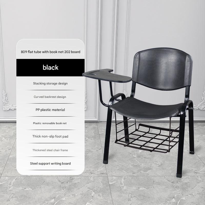 [black frame*all plastic model*flat tube] chair with plate and book net