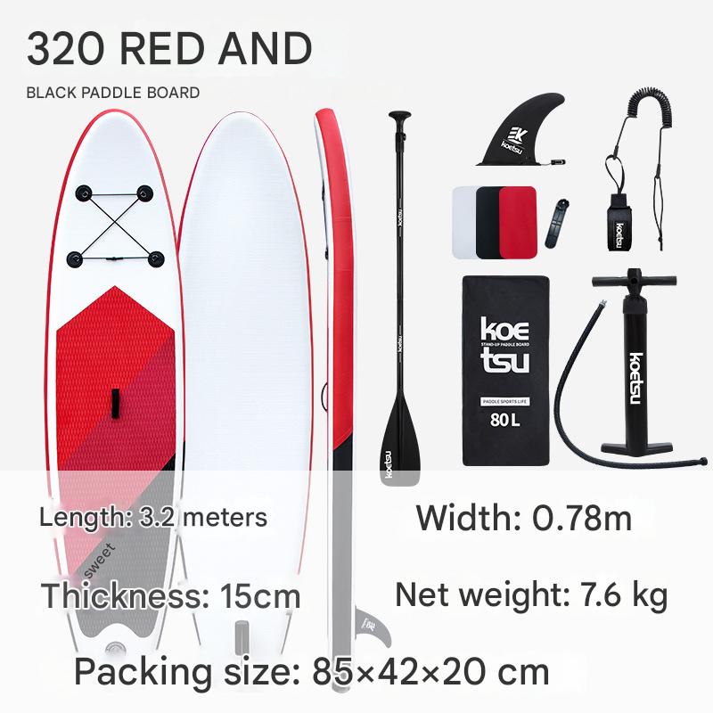 red and black paddle board