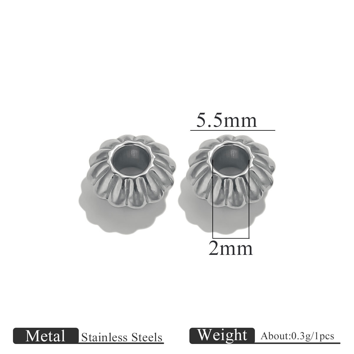 Steel color beads-5.5mm