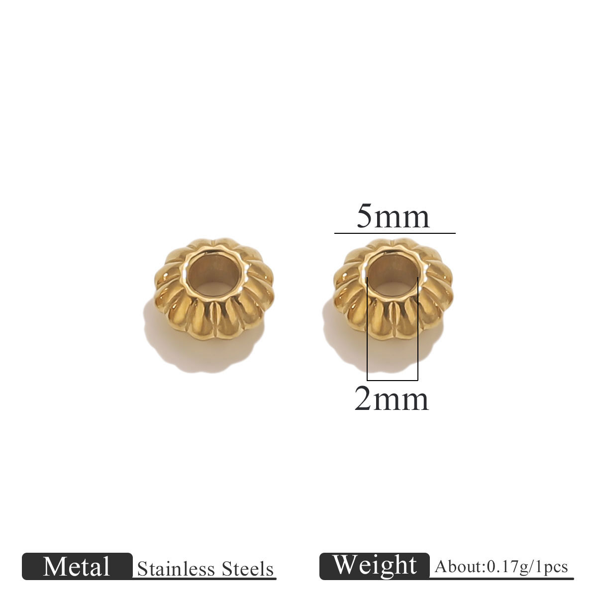 Gold beads-5mm