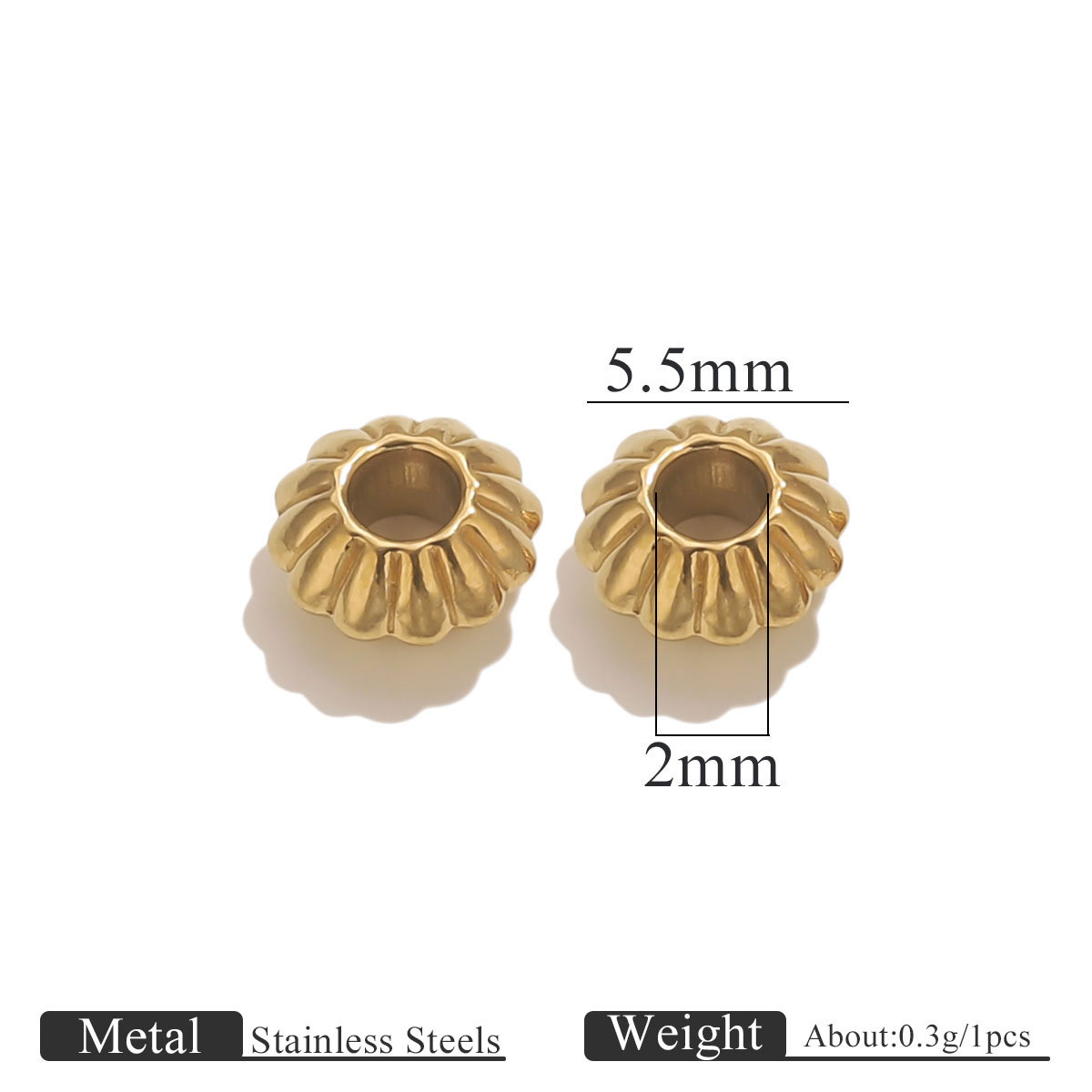 7:Gold beads-5.5mm