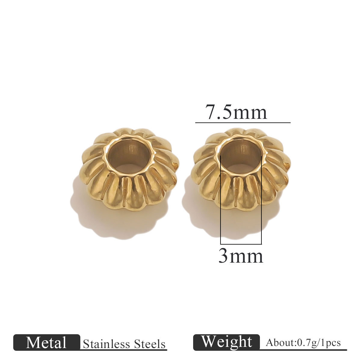 8:Gold beads-7.5mm