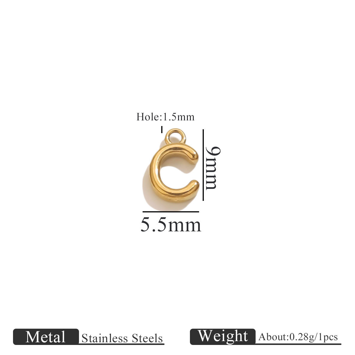 Gold circled letter-c