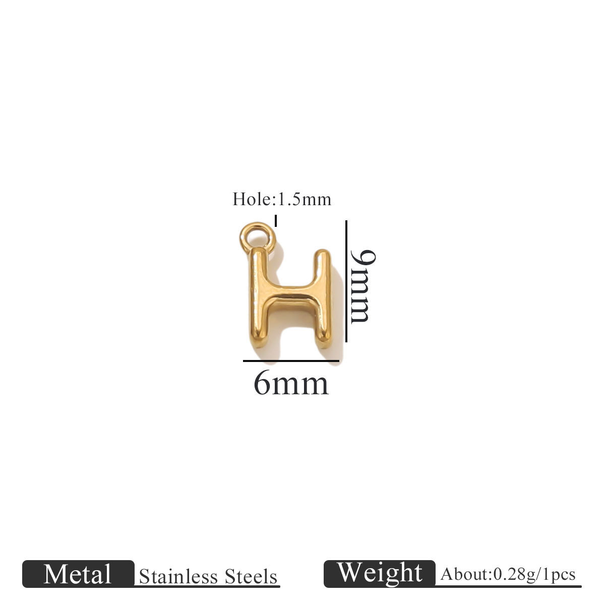 Gold circled letter-h