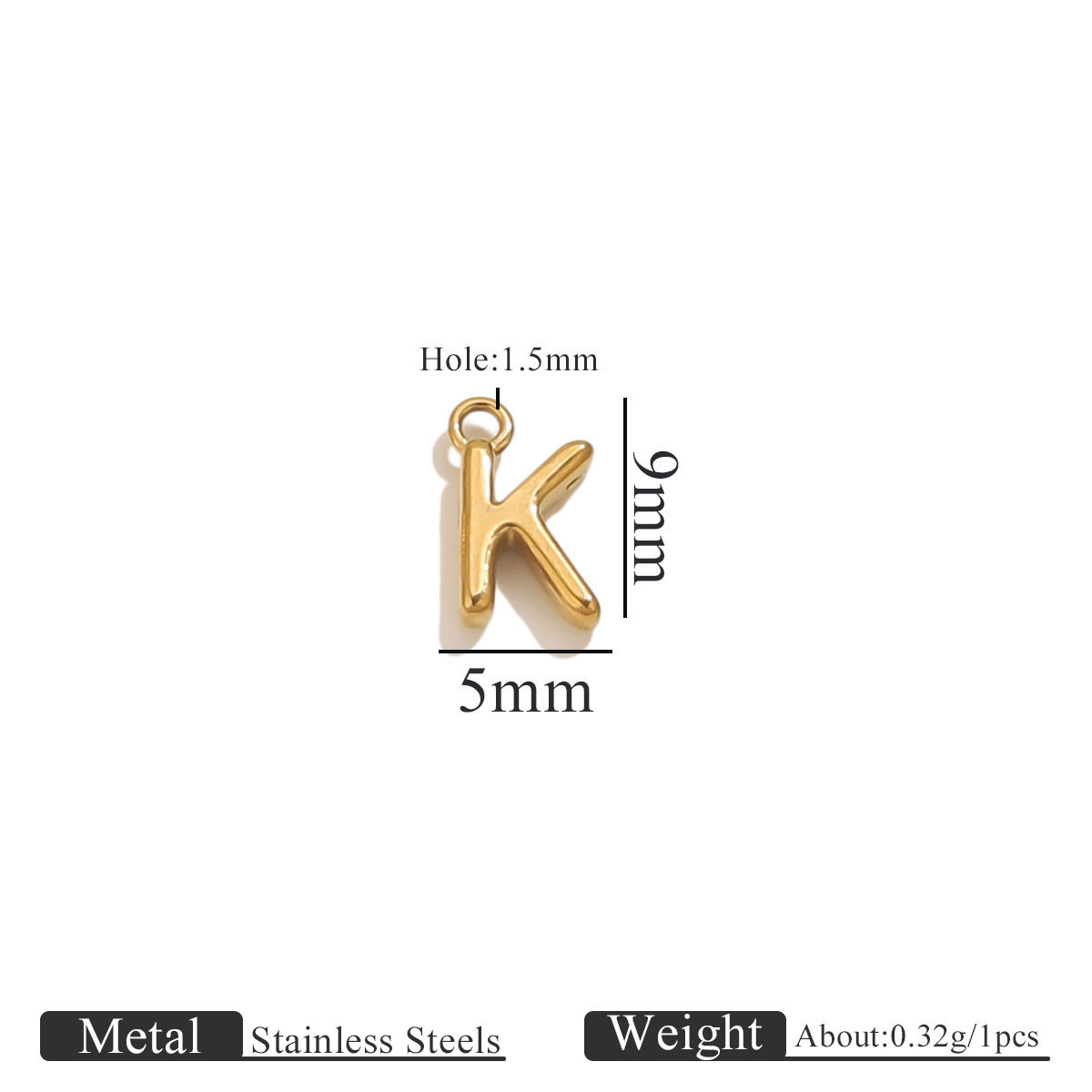 Gold circled letter-k