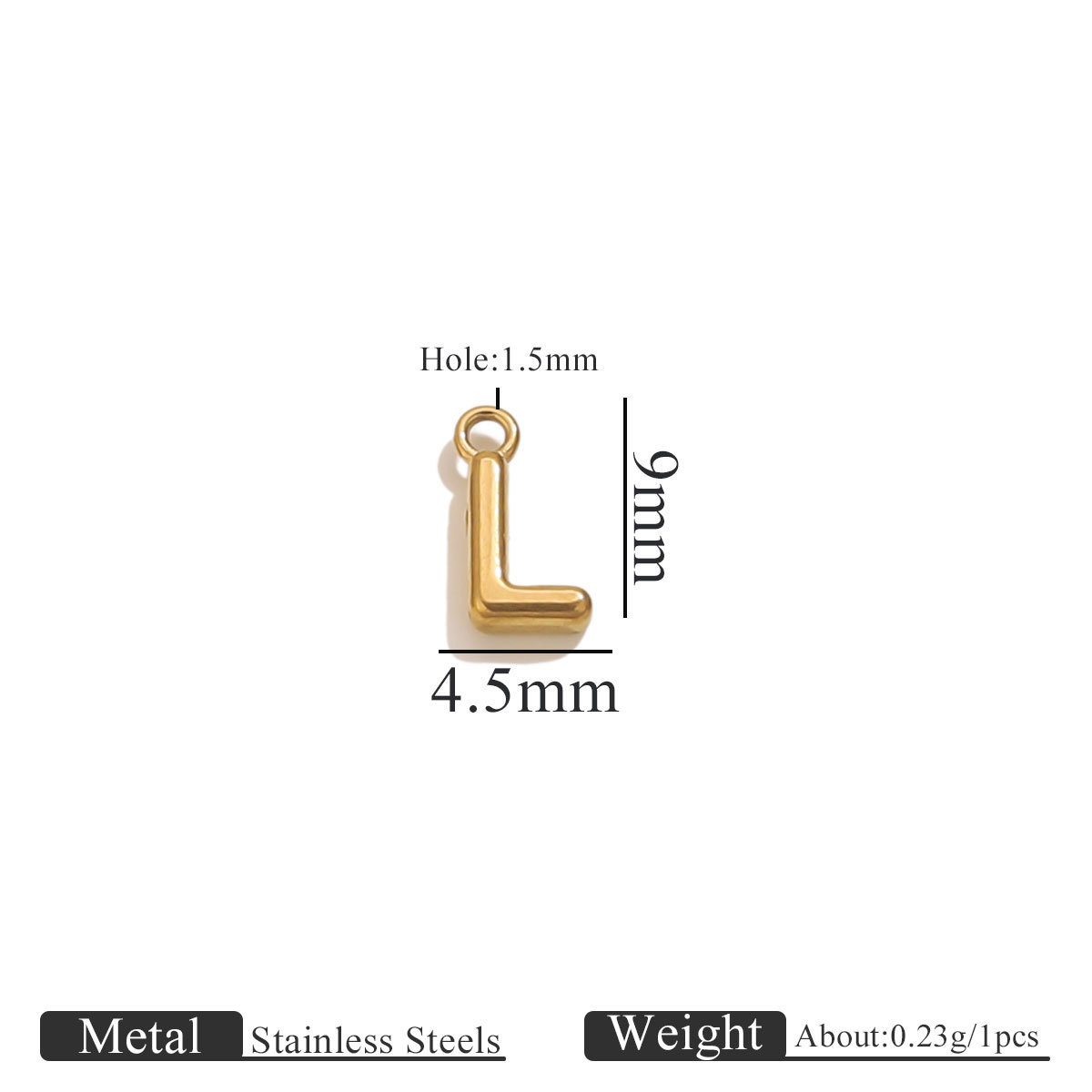 Gold circled letters-l