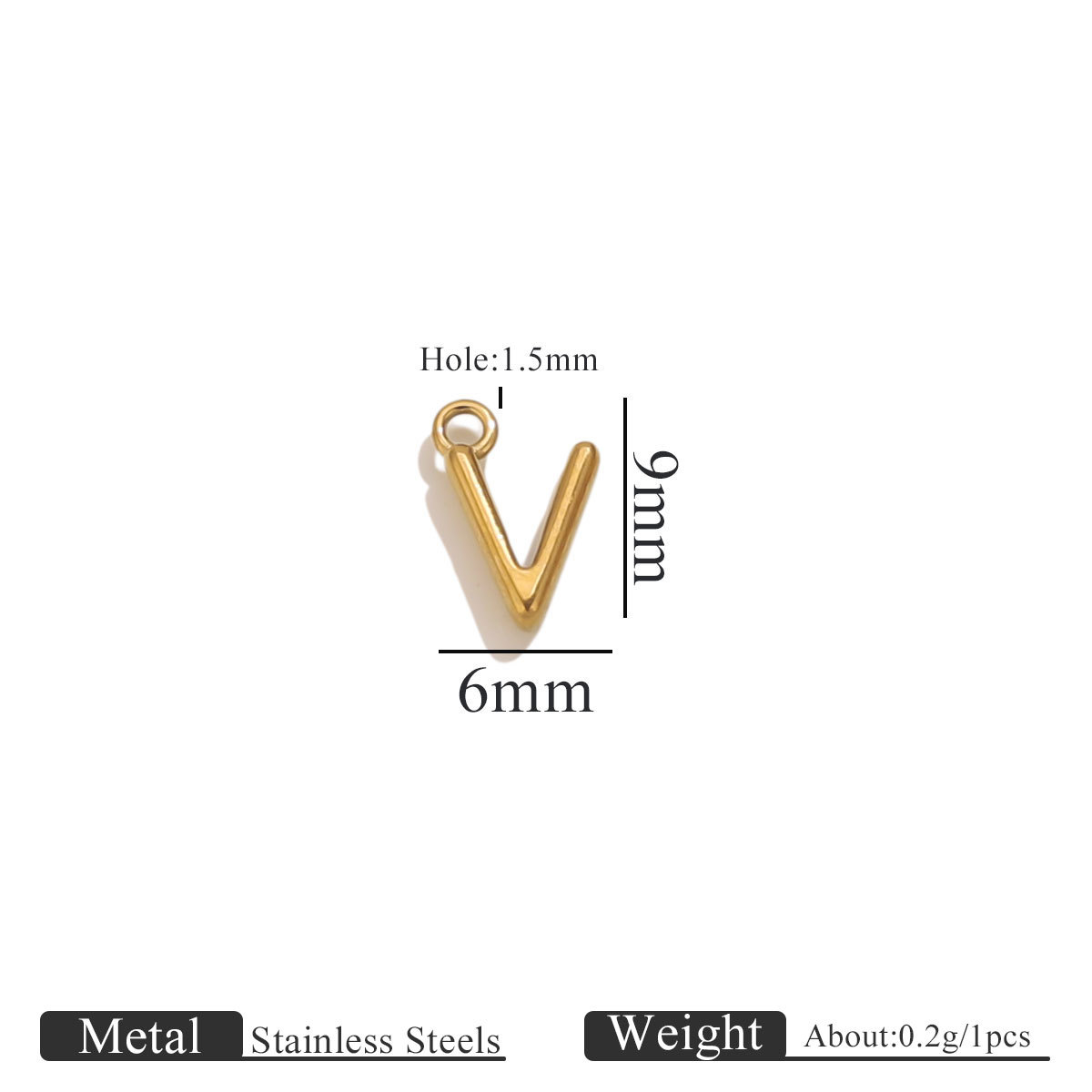 Gold circled letter-v