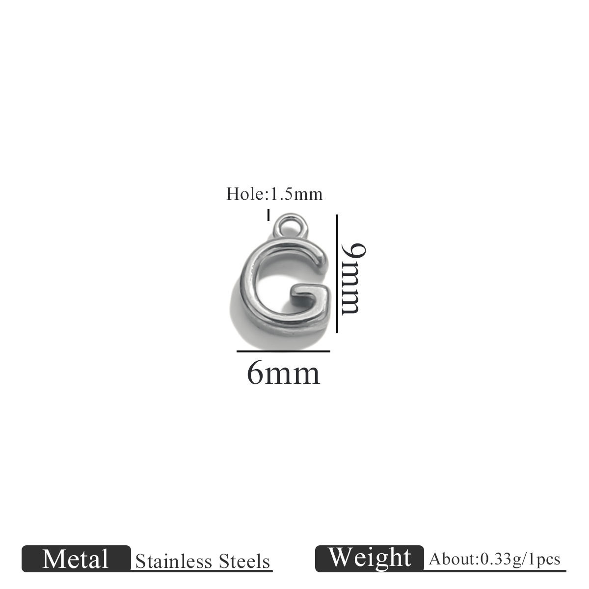 Steel color ring letter-g