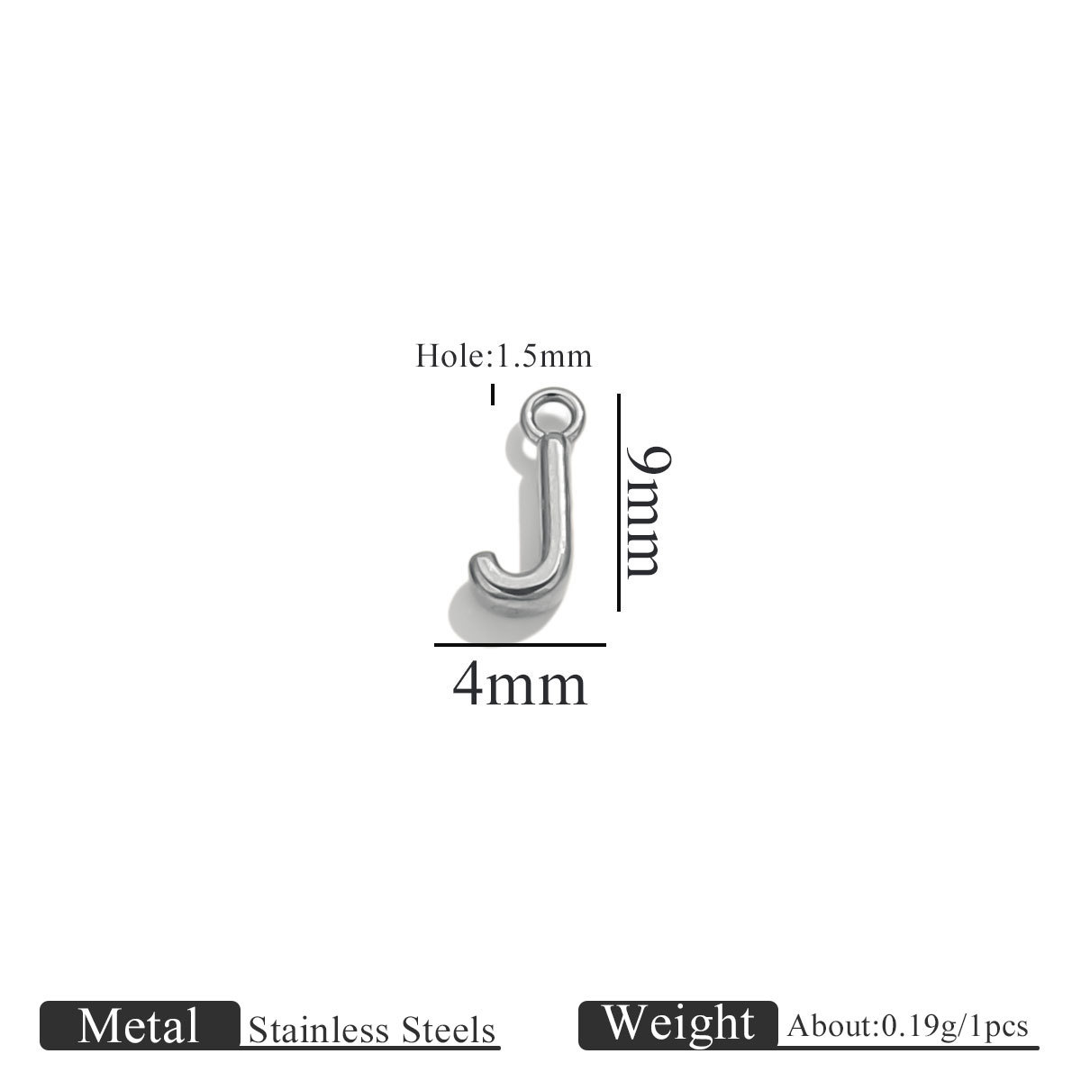 Steel color ring letter-j