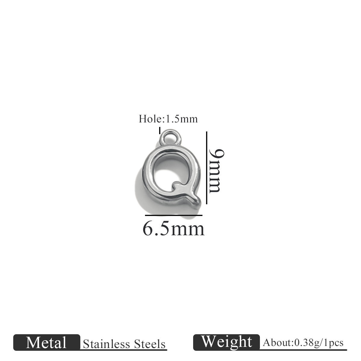 Steel color ring letter-q